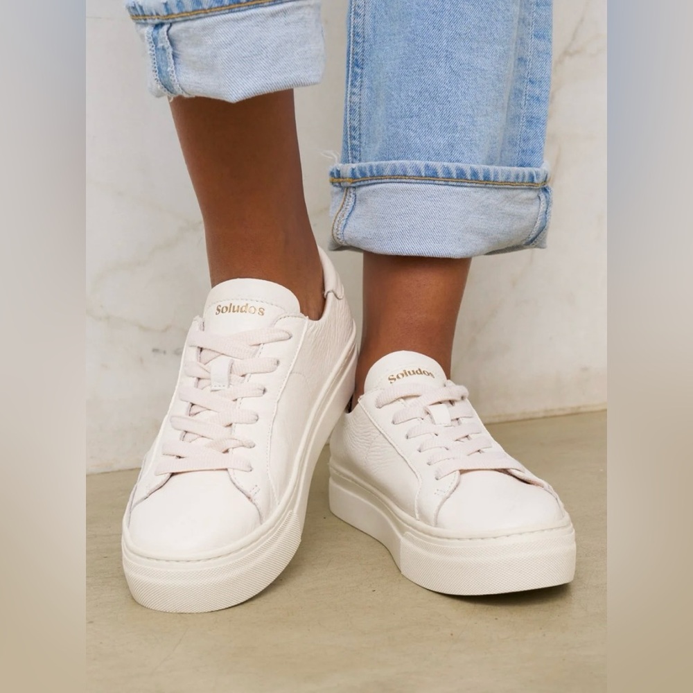 Soludos The Ibiza Platform Sneaker in Oasis White